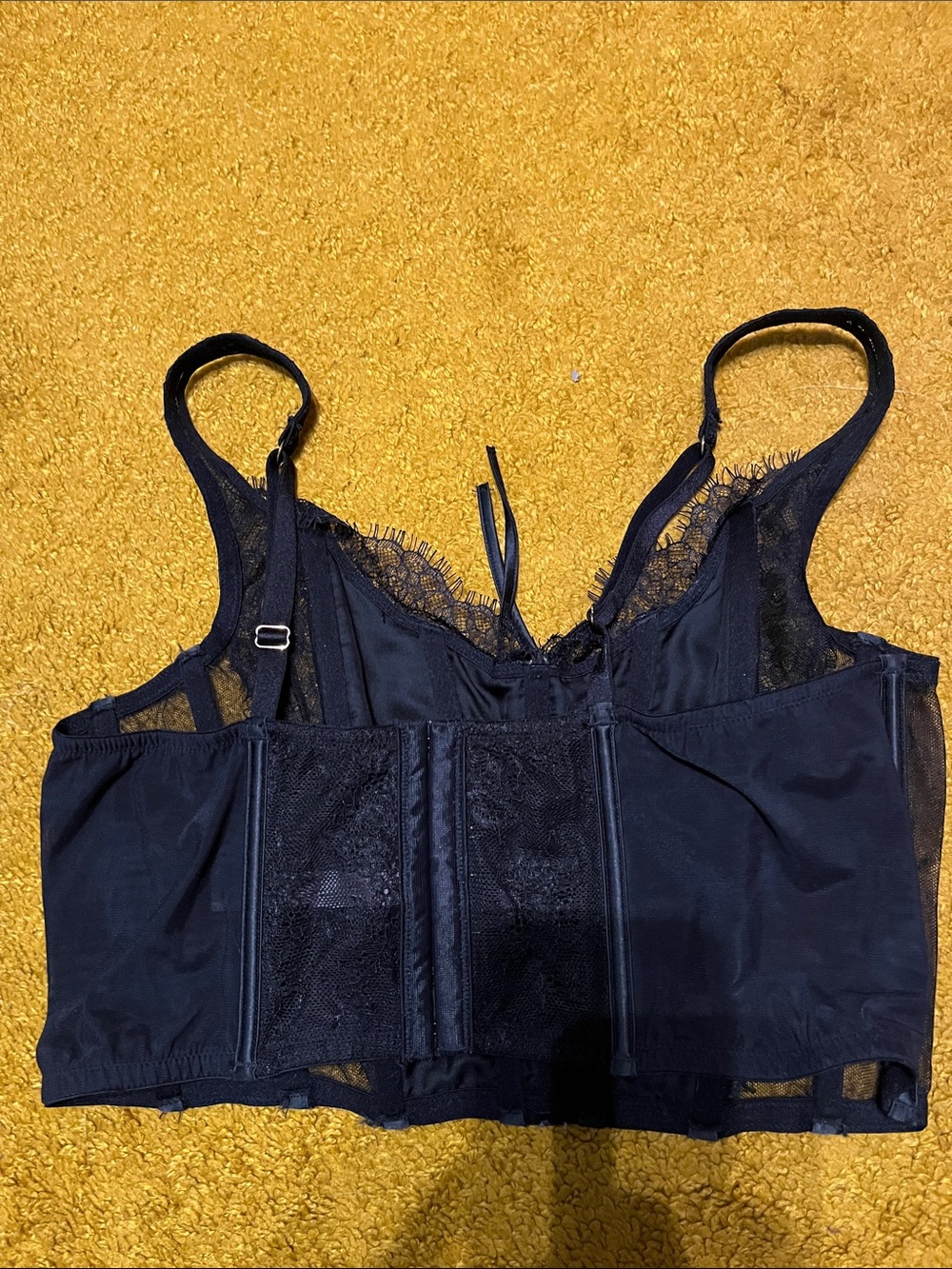 Victoria's Secret Black Lace Corset Top with Adjustable Straps size XL - Picture 4 of 8